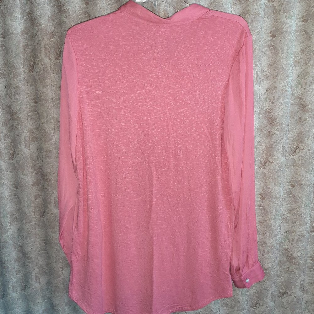 Dolan Left Coast coral henley popover top size Medium - Picture 3 of 7